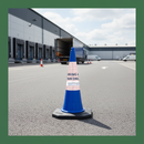 Gray Premium 1 Metre Traffic Cone - 2-Piece Design for Heavy Duty Use