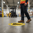 Slate Gray Premium Attention Protective Footwear Must Be Worn Floor Sign