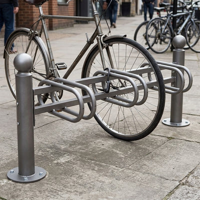 3 Space Modular Steel Cycle Rack with Decorative Caps