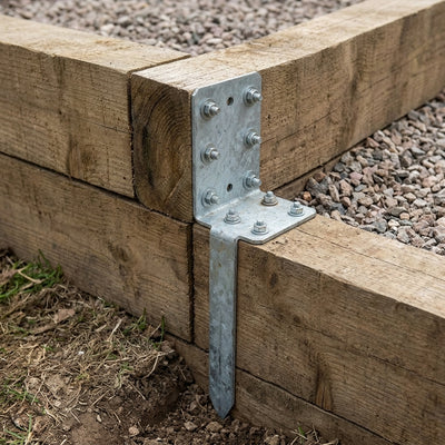 Double Sleeper Pin Corner Bracket Galvanised 750mm x 2mm