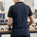 Two-Tone Polo Shirt with Raglan Sleeves - Navy/Black