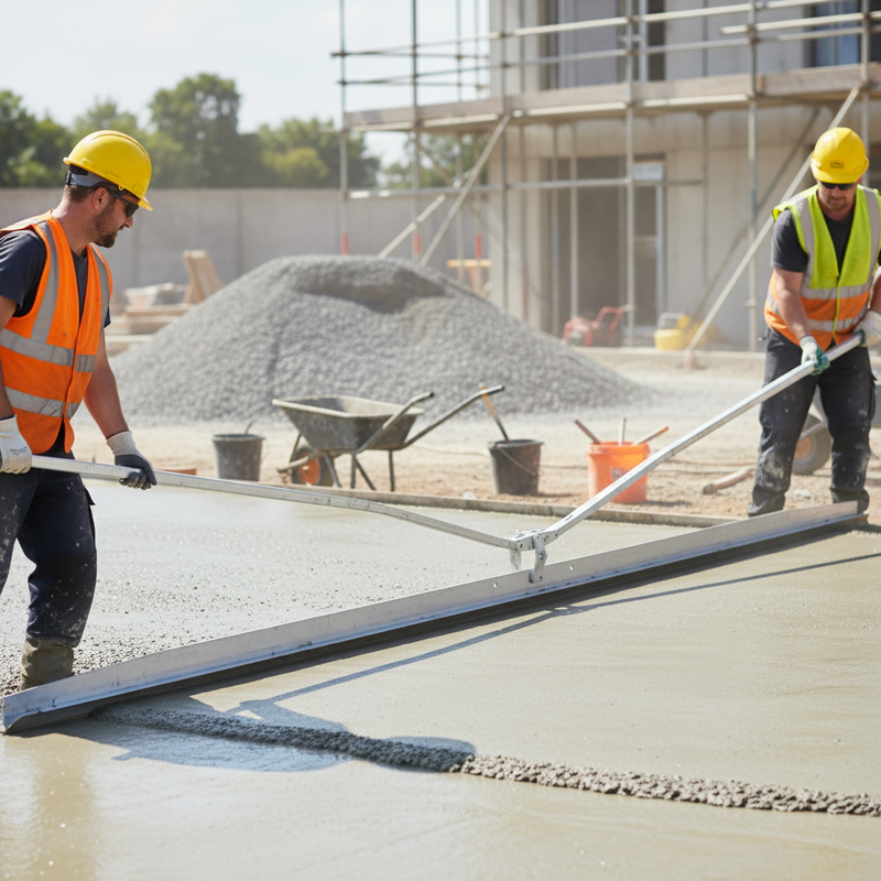 Gray Professional Concrete Screeder with 4.8 Metre Beam - Heavy Duty Performance