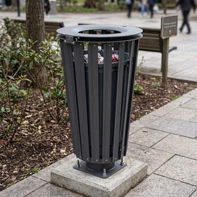 80 Litre Steel Litter Bin with Lock