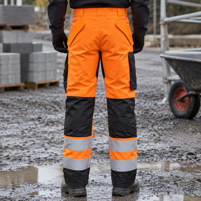 High Visibility Waterproof Padded Work Trousers - Class 2