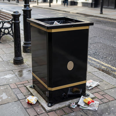 Open Top Steel Litter Bin - 100 Litre Capacity