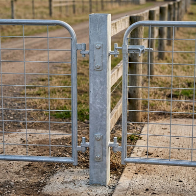 Galvanised 4" x 4" Dual Hang Post for 45" Gates