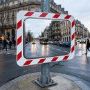 800 × 600mm stainless steel traffic mirror with anti-frost system