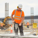 Light Gray Premium Short Sleeve Hi-Vis Polo Shirt - Orange for Safety