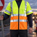 Hi-Vis Yellow/Orange Flame Resistant Vest with Sleeves Class 3/2