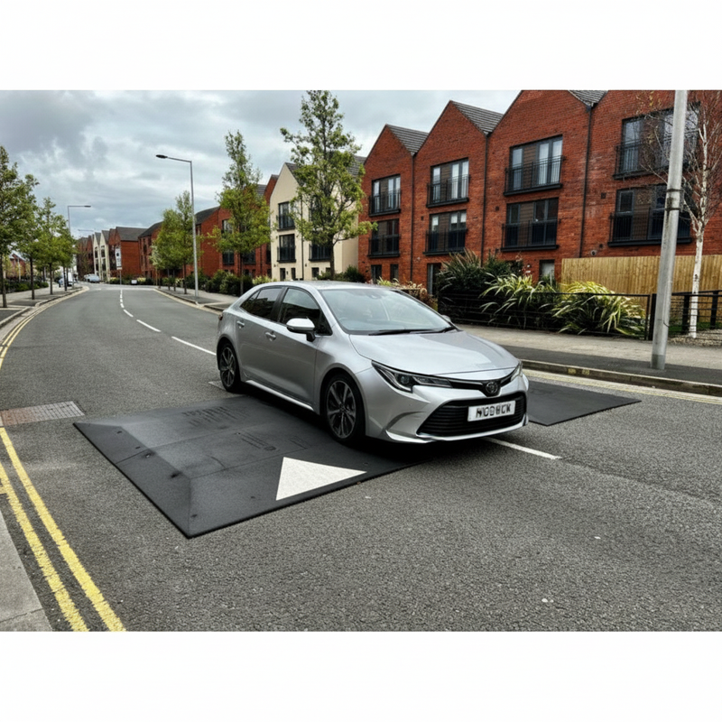 Dim Gray Premium Speed Cushions - Two Piece for Safe Traffic Management