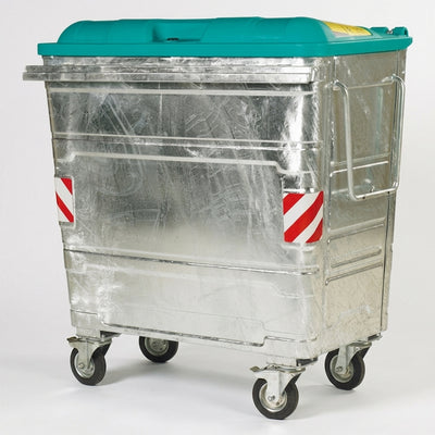 1100 litre galvanised steel wheeled container EN 840