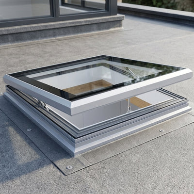 Manual Ventilation Flat Glass Rooflight 1000x1000mm