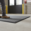 Dark Gray Premium Ribbed Entrance Door Mat for Indoor Use - Charcoal