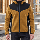 Honey Gold/Black Hooded Fleece Jacket with Reinforced Panels