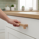 Premium 10 Pack Wooden Cabinet Drawer Pull Handles 96mm - Ergonomic Design for Modern Interiors