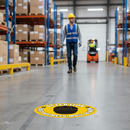 Dark Gray Premium Safety Helmet Required Floor Sign - High Visibility