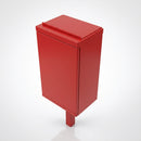 Post-mountable galvanised steel dog waste bin with front-opening chute (view 2)