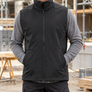 Windproof Soft Shell Work Vest with High Collar - Black