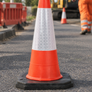 Two-Part Traffic Cone with Reflective Sleeve - 1000mm Orange (view 2)
