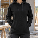 Women's Lightweight Micro Fleece Hoodie Raglan Sleeves Black