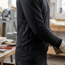 Long Sleeve Bamboo Charcoal Work T-Shirt - Black