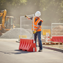 Rosy Brown Heavy Duty Water-Filled Safety Barrier Fence Panel for Construction Sites