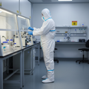 Slate Gray Professional Disposable Hooded Coverall with Attached Socks - White