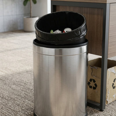 10 Litre Steel Open Top Concealed Liner Waste Bin