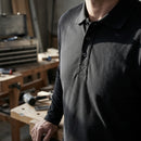 Black Long Sleeve Work Polo Shirt - Cotton Blend