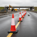 Light Slate Gray 1 Metre Heavy Duty Traffic Cone with High Wind Resistance