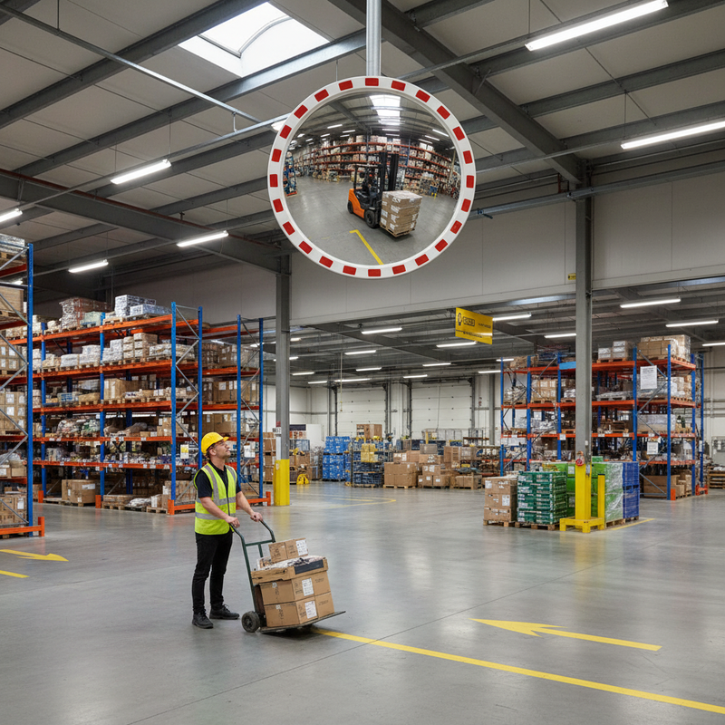 Dim Gray Premium Acrylic Traffic Mirror - Circular for High Visibility