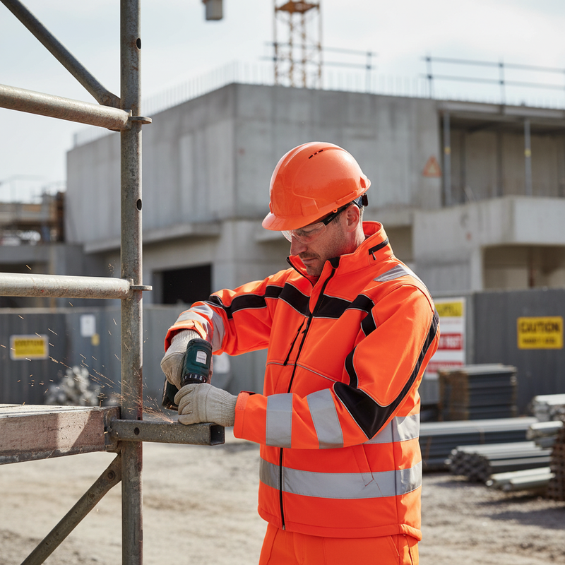 Light Slate Gray Premium Hi-Vis Soft Shell Jacket - Lightweight, Windproof & Breathable