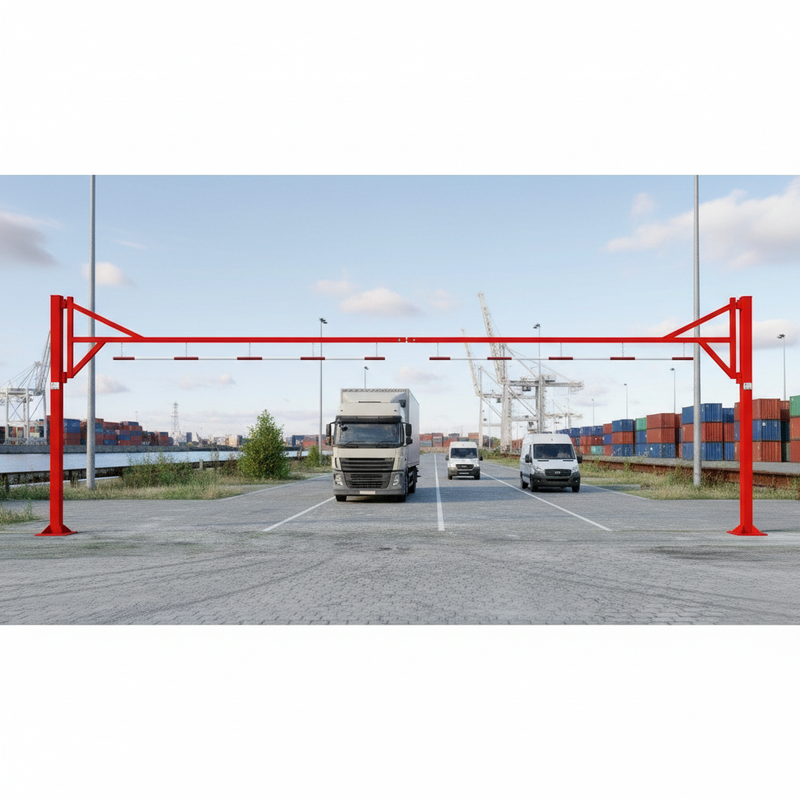 Gray Double Swing Height Restrictor for Two Lanes - Premium Vehicle Access Control