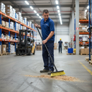 Dark Gray 12" Premium Heavy Duty Stiff Bristle Broom with Handle