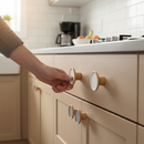 Premium 10 Pack Painted Centre Pine Knobs 45mm - Eco-Friendly Beech Wood Cabinet & Drawer Handles with Comfortable Grip