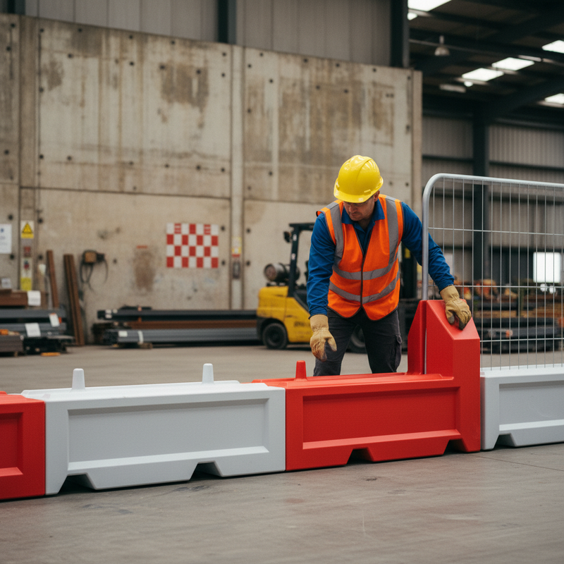 Slate Gray Professional 3.5m Water-Filled Barrier Sets - Red & White Safety Solution