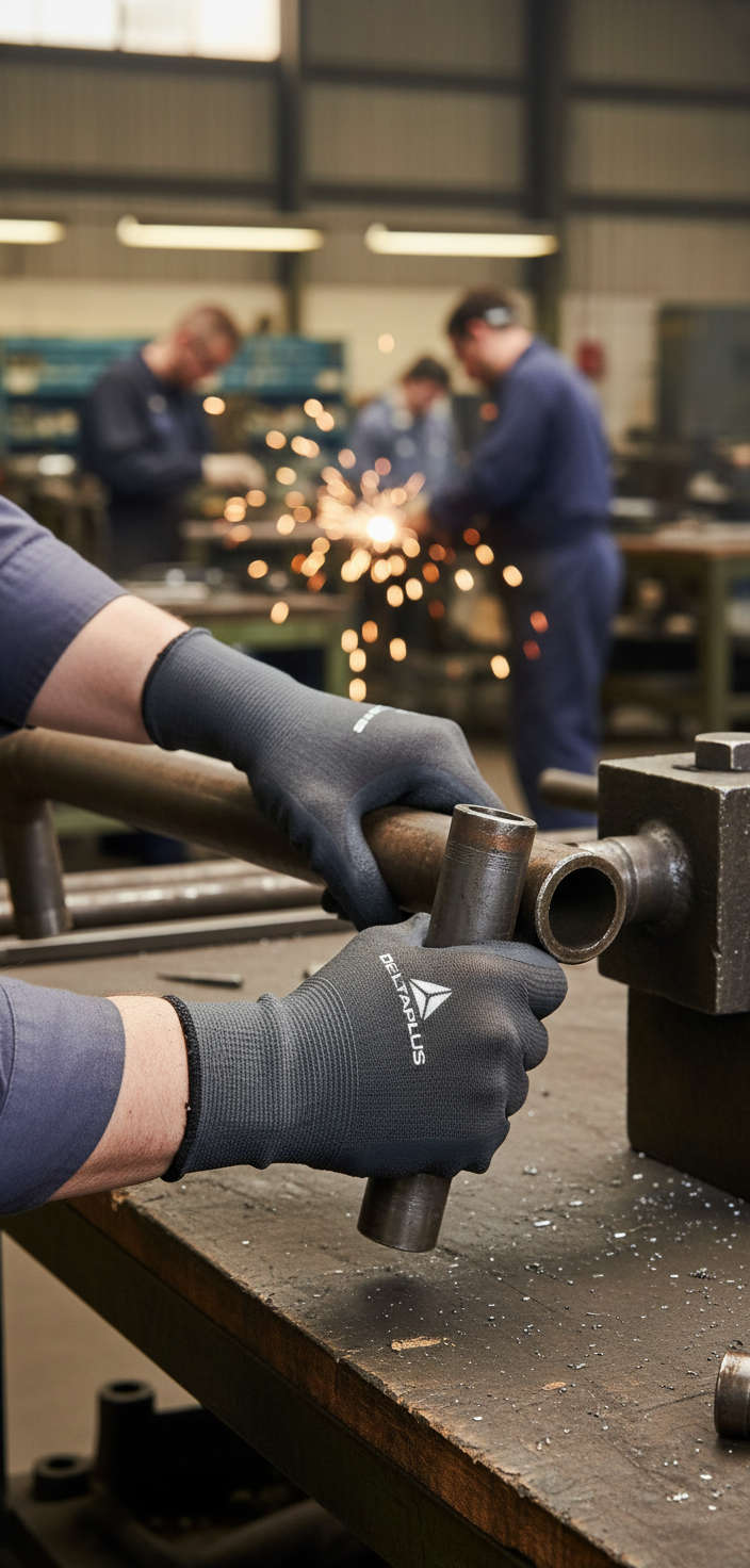 Dark Slate Gray High-Performance Safety Gloves with Latex Coating - 12 Pairs