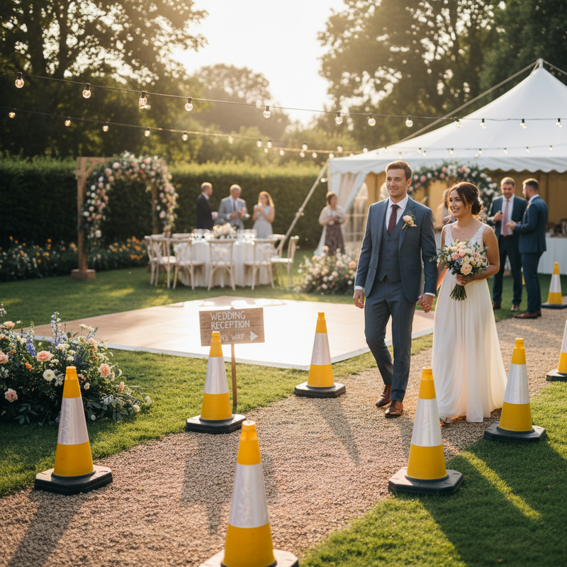 Dim Gray High-Visibility 500mm Wedding Cone - Professional Quality Traffic Safety