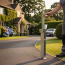 Dim Gray Heavy Duty Square Retractable Galvanised Steel Padlockable Post - 500mm