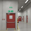 Light Slate Gray Premium Fire Safety Exit Left Arrow Sign - Compliant & Versatile