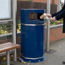 Octagonal Litter Bin – 90 Litre Capacity Galvanised Steel