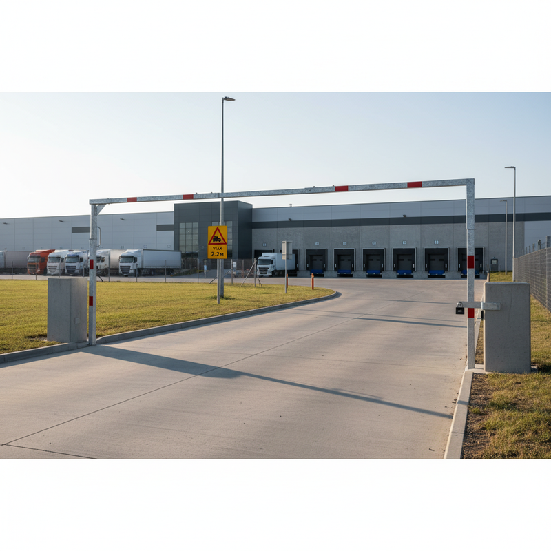 Rosy Brown Professional Swivel Height Restrictor with Padlock and Reflectors