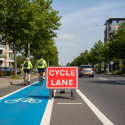 Premium Cycle Lane Road Sign 1050x750mm - Durable & Rust Resistant