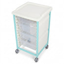 Steel Single Column Tray Trolley – 1 × 100mm + 3 × 150mm Deep Drawers (view 2)