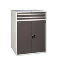 Dark Slate Gray 2 Drawers & Cupboard Euroslide Tool Cabinet - 1200mmH x 900mmW