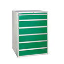 Sea Green 6 Drawers Euroslide Tool Cabinet - 1x150mm, 5x200mm