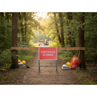 Premium Footpath Closed Metal Sign Face - 600 x 450mm