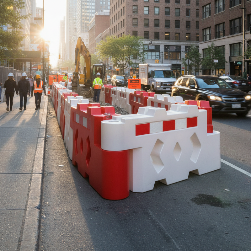 Dim Gray Heavy Duty Water-Filled Barrier for Site Security and Traffic Management