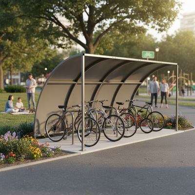 Premium Cycle Shelter with Integrated Bike Stands - 1m to 5m Lengths