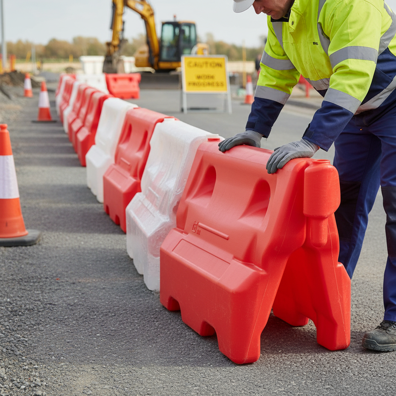 Rosy Brown 1 Metre High-Performance Water Filled Barrier for Safety